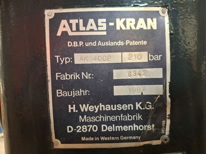 Atlas AK 4002 - Grúa para camión: foto 5 Atlas AK 4002 - Grúa para camión: foto 5