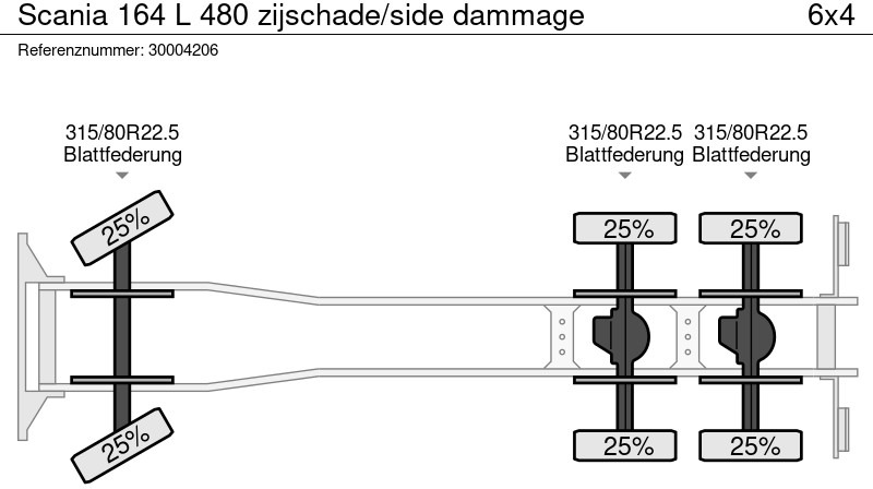 Camión chasis Scania 164 L 480 zijschade/side dammage: foto 6 Camión chasis Scania 164 L 480 zijschade/side dammage: foto 6