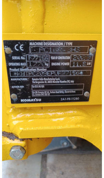 Komatsu PC16R-3HS - Miniexcavadora: foto 2 Komatsu PC16R-3HS - Miniexcavadora: foto 2