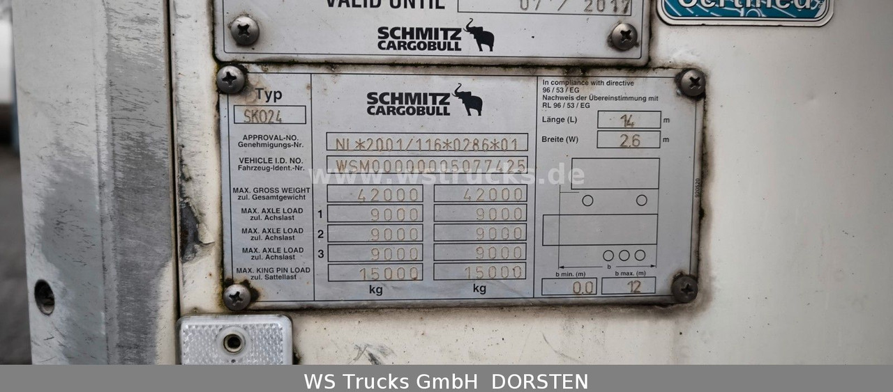 Schmitz Cargobull SKO 24 Kühlauflieger | Rohrbahn Vector 1850Mt - Semirremolque caja cerrada: foto 5 Schmitz Cargobull SKO 24 Kühlauflieger | Rohrbahn Vector 1850Mt - Semirremolque caja cerrada: foto 5
