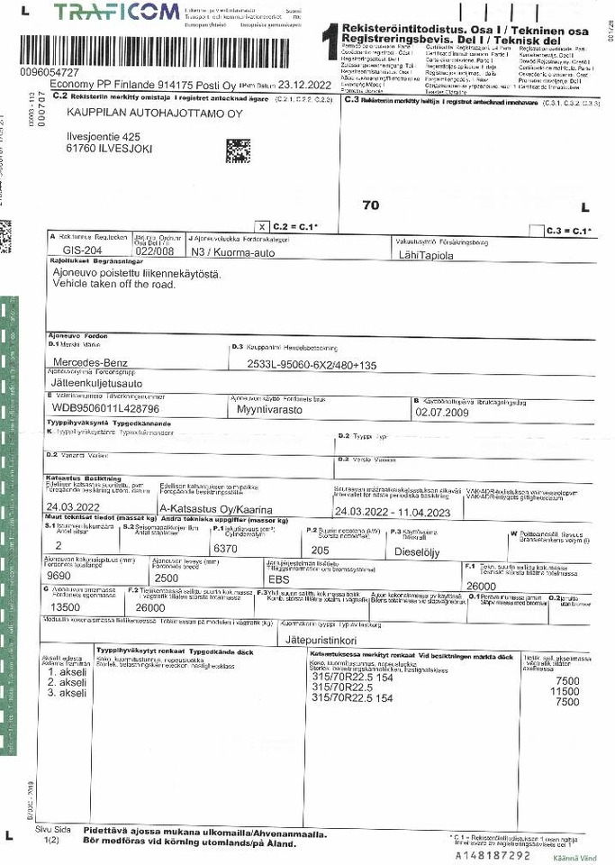 Camión de basura Mercedes-Benz Axor 2533: foto 10 Camión de basura Mercedes-Benz Axor 2533: foto 10