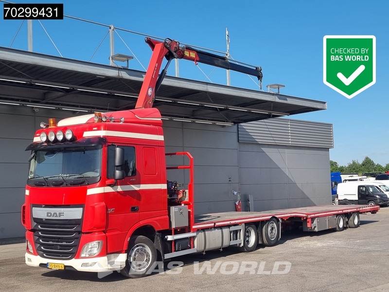 DAF XF 440 6X2 NL-combi Transporter HMF 900-K2 Kran Winch Lift-Lenkachse Euro 6 - Camión, Camión grúa: foto 1 DAF XF 440 6X2 NL-combi Transporter HMF 900-K2 Kran Winch Lift-Lenkachse Euro 6 - Camión, Camión grúa: foto 1