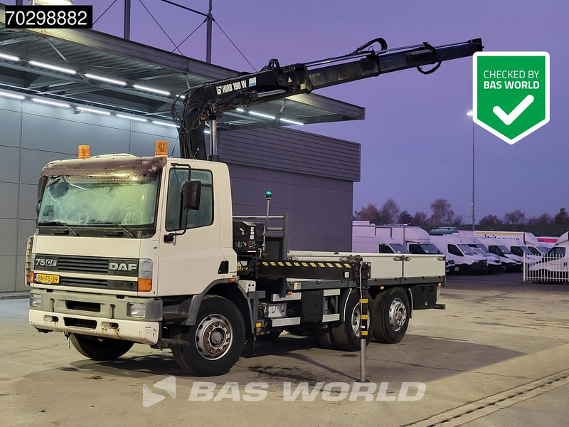 DAF 75CF.250 CF 6X2 HIAB 190W3 Crane Kran Remote Rotator Steering Axle Automatic Euro 3 - Camión caja abierta, Camión grúa: foto 1 DAF 75CF.250 CF 6X2 HIAB 190W3 Crane Kran Remote Rotator Steering Axle Automatic Euro 3 - Camión caja abierta, Camión grúa: foto 1