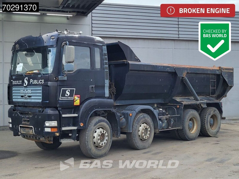 MAN TGA 35.480 8X4 BROKEN ENGINE! 16m3 tipper Steel suspension Manual Retarder Euro 2 - Camión volquete: foto 1 MAN TGA 35.480 8X4 BROKEN ENGINE! 16m3 tipper Steel suspension Manual Retarder Euro 2 - Camión volquete: foto 1