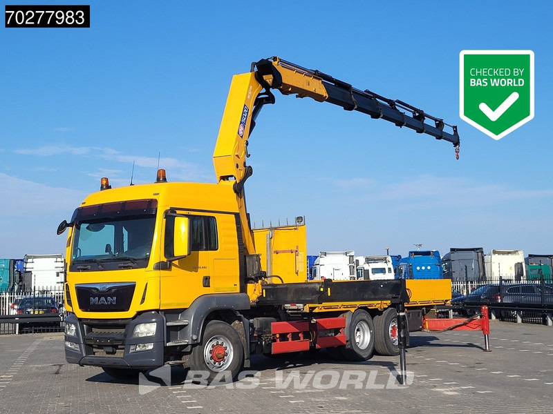 MAN TGS 26.480 6X4 HMF 5020-K6 Crane Kran Hydrodrive Lift+Lenkachse Euro 6 - Camión caja abierta, Camión grúa: foto 1 MAN TGS 26.480 6X4 HMF 5020-K6 Crane Kran Hydrodrive Lift+Lenkachse Euro 6 - Camión caja abierta, Camión grúa: foto 1