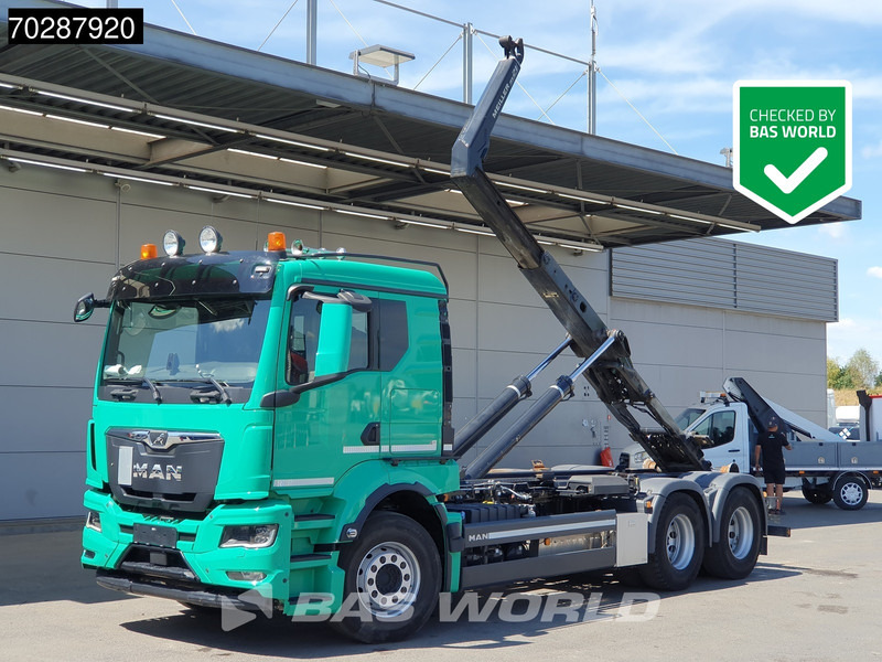MAN TGS 28.510 6X2 Meiller RS21 65 Hooklift Lift-Axle Automatic Navi Retarder Euro 6 - Camión multibasculante: foto 1 MAN TGS 28.510 6X2 Meiller RS21 65 Hooklift Lift-Axle Automatic Navi Retarder Euro 6 - Camión multibasculante: foto 1