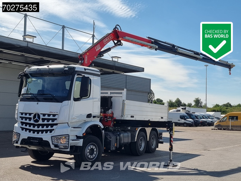 Mercedes-Benz Arocs 3348 6X4 Fassi F255A2.24 Kran Crane 9m3 3-Sided Tipper Big-Axle Euro 6 - Camión volquete, Camión grúa: foto 1 Mercedes-Benz Arocs 3348 6X4 Fassi F255A2.24 Kran Crane 9m3 3-Sided Tipper Big-Axle Euro 6 - Camión volquete, Camión grúa: foto 1