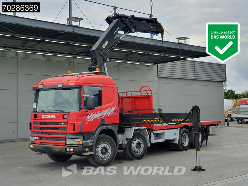 Scania P124 P 8X2 HIAB 477EP-5 HIPRO 2013 year Kran Crane Lift Axle Manual Euro 2 - Camión caja abierta, Camión grúa: foto 1 Scania P124 P 8X2 HIAB 477EP-5 HIPRO 2013 year Kran Crane Lift Axle Manual Euro 2 - Camión caja abierta, Camión grúa: foto 1