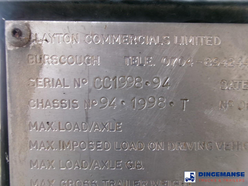 Semirremolque cisterna Clayton Food (beer) tank inox 30 m3 / 1 comp: foto 14