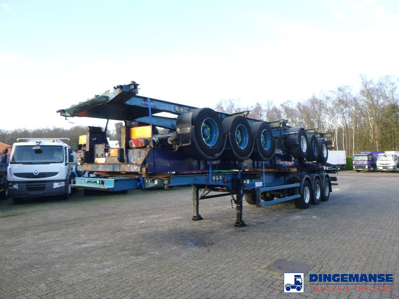 Crane Fruehauf Stack - 3 x container trailer 20-20-30-40 ft - Camión portacontenedore/ Intercambiable: foto 1 Crane Fruehauf Stack - 3 x container trailer 20-20-30-40 ft - Camión portacontenedore/ Intercambiable: foto 1