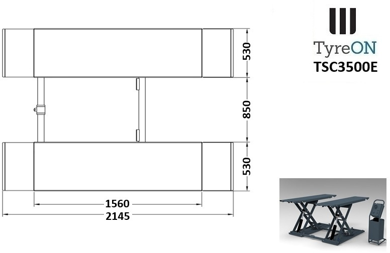 TSC3500E mobile midrise car scissor lift with electrical release - Capacity 3,5T - Lifting height 125 cm - 230V - Graphite gray - Equipo de taller: foto 4 TSC3500E mobile midrise car scissor lift with electrical release - Capacity 3,5T - Lifting height 125 cm - 230V - Graphite gray - Equipo de taller: foto 4