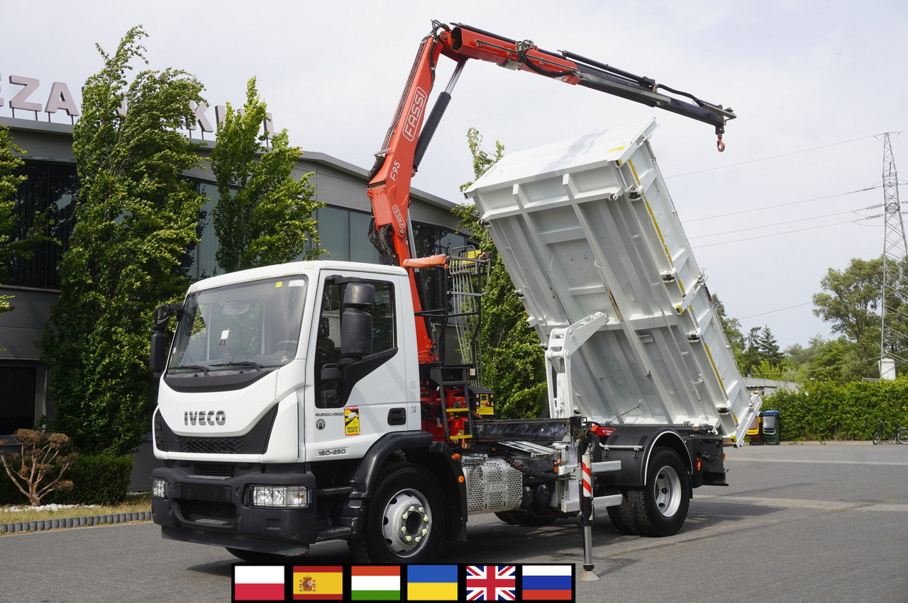 IVECO Eurocargo 160-250 / Fassi F95 crane / 120 tho. km / 3-sided tipper - Camión grúa: foto 1 IVECO Eurocargo 160-250 / Fassi F95 crane / 120 tho. km / 3-sided tipper - Camión grúa: foto 1