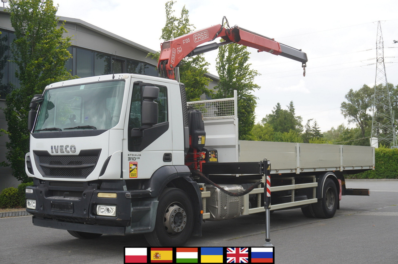 IVECO STRALIS 19.310 E6 / Flatbed 19 EPAL / FASSI F135 / 225 MTH! / 5.7  T - Camión grúa, Camión grúa: foto 1 IVECO STRALIS 19.310 E6 / Flatbed 19 EPAL / FASSI F135 / 225 MTH! / 5.7  T - Camión grúa, Camión grúa: foto 1