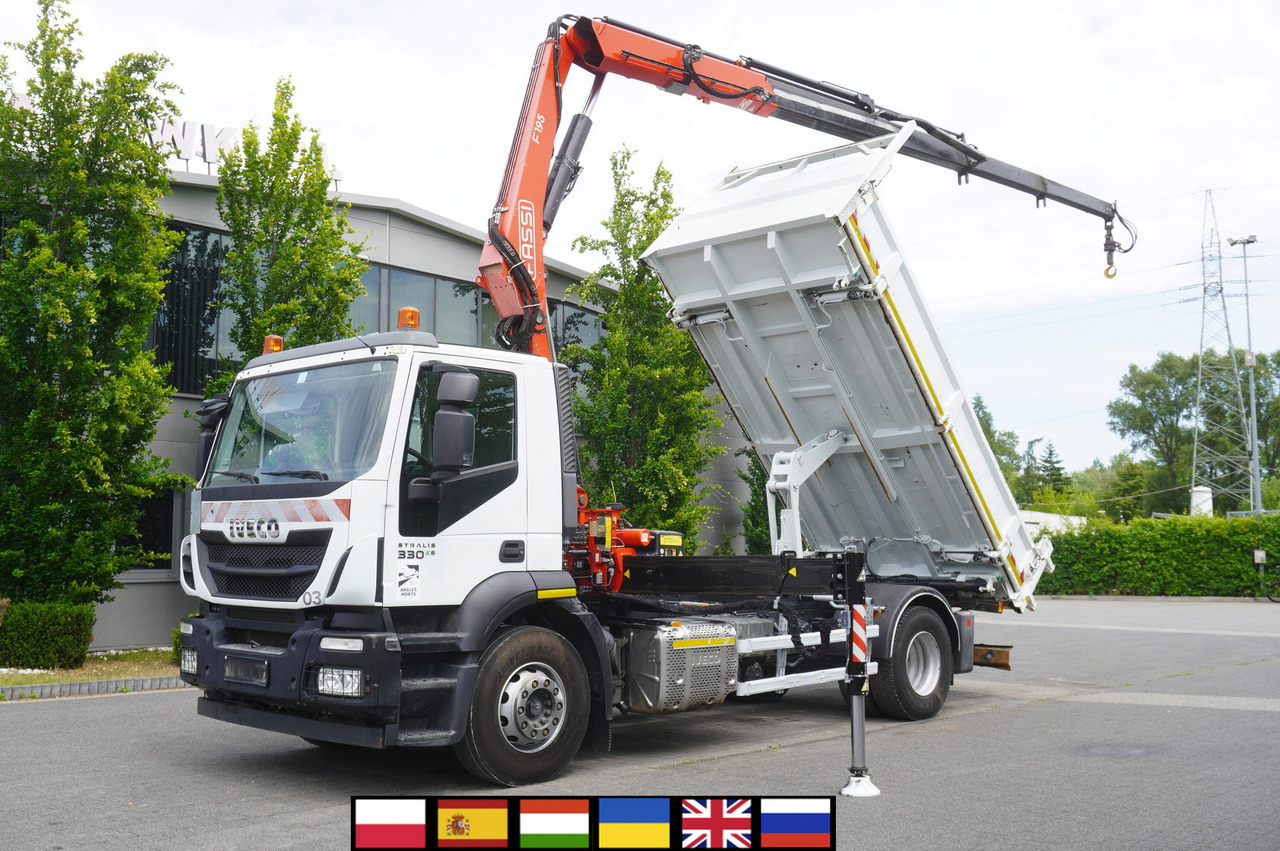 IVECO STRALIS 330 E6 / FASSI 195A 8.5 T / 3-side tipper - Camión grúa: foto 1 IVECO STRALIS 330 E6 / FASSI 195A 8.5 T / 3-side tipper - Camión grúa: foto 1