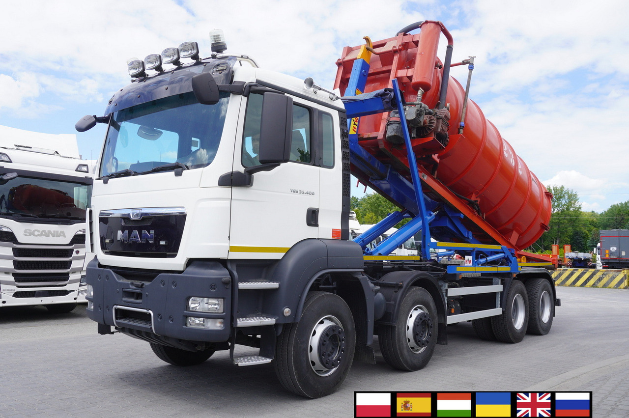 MAN TGS 35.400 8 × 4 E5 / HYVA HOOK LIFT 32.56 SE / Septic barrel 13000 L - Cuba de purín: foto 1 MAN TGS 35.400 8 × 4 E5 / HYVA HOOK LIFT 32.56 SE / Septic barrel 13000 L - Cuba de purín: foto 1