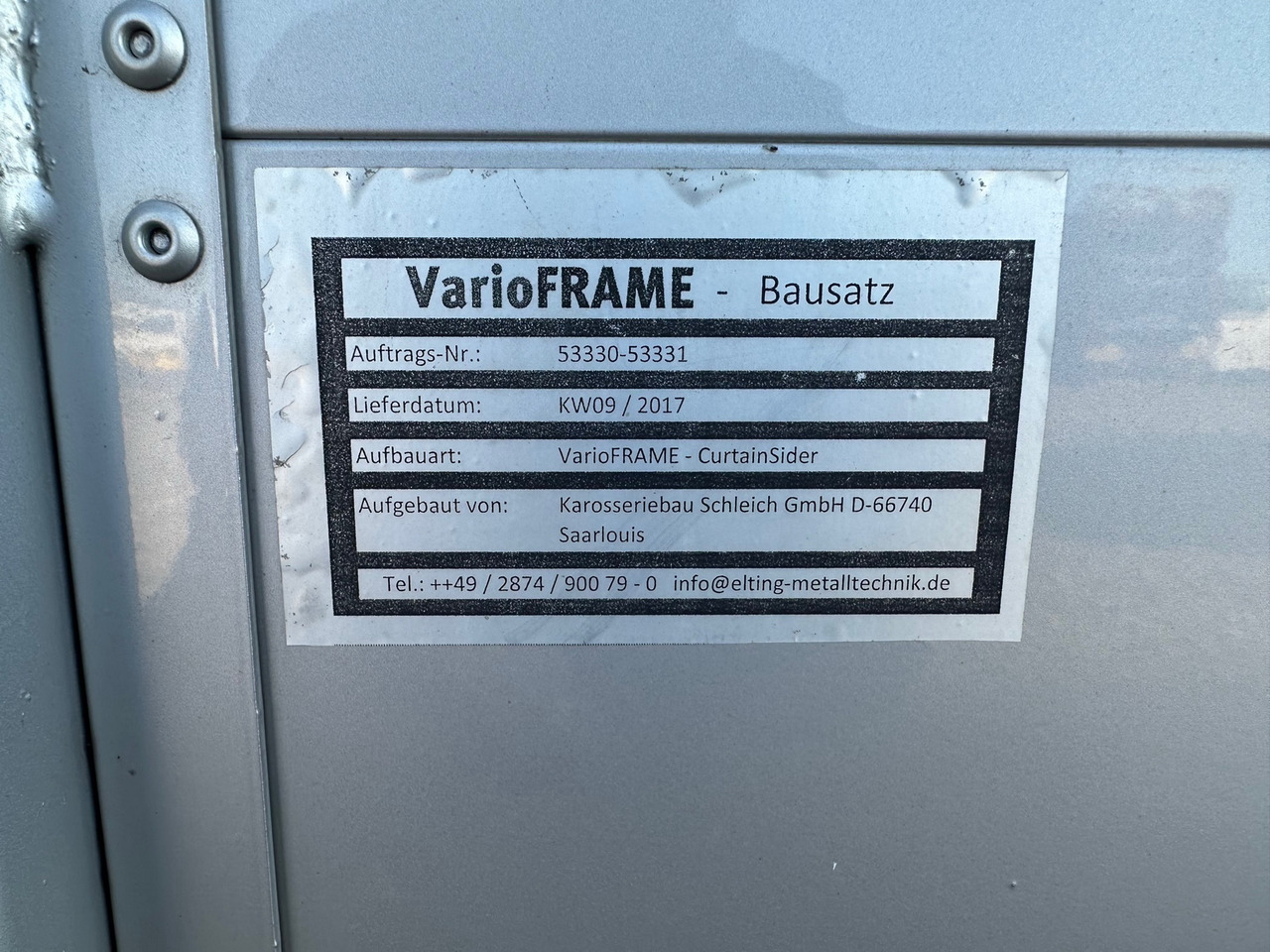 Toldo carrocería VarioFRAME Bausatz curtain / 23 europallets / 2017: foto 10 Toldo carrocería VarioFRAME Bausatz curtain / 23 europallets / 2017: foto 10