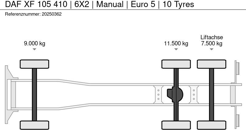 Camión chasis DAF XF 105 410 | 6X2 | Manual | Euro 5 | 10 Tyres: foto 7 Camión chasis DAF XF 105 410 | 6X2 | Manual | Euro 5 | 10 Tyres: foto 7