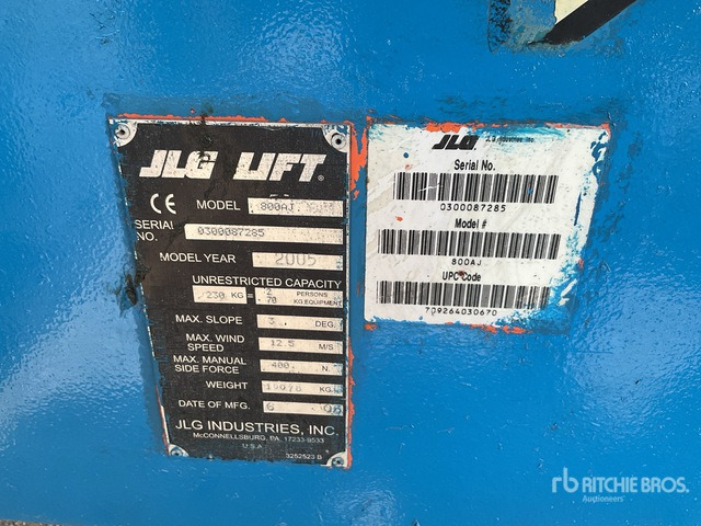 2005 JLG 800AJ 4WD Diesel Articulating Boom Lift - Plataforma articulada: foto 1 2005 JLG 800AJ 4WD Diesel Articulating Boom Lift - Plataforma articulada: foto 1