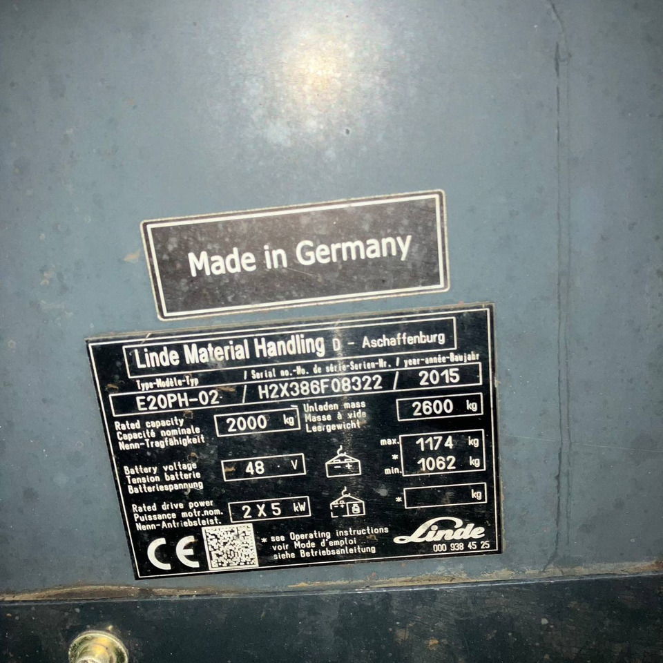 Linde E20PH (386-02) EVO - Carretilla elevadora eléctrica: foto 4 Linde E20PH (386-02) EVO - Carretilla elevadora eléctrica: foto 4