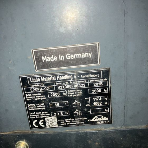 Linde E20PH (386-02) EVO - Carretilla elevadora eléctrica: foto 4 Linde E20PH (386-02) EVO - Carretilla elevadora eléctrica: foto 4