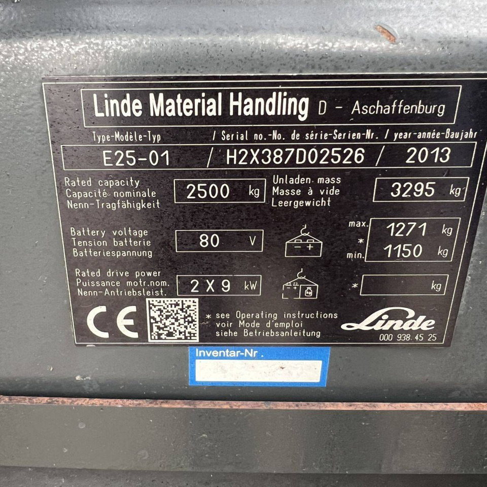 Carretilla elevadora eléctrica Linde E25 (387): foto 19 Carretilla elevadora eléctrica Linde E25 (387): foto 19