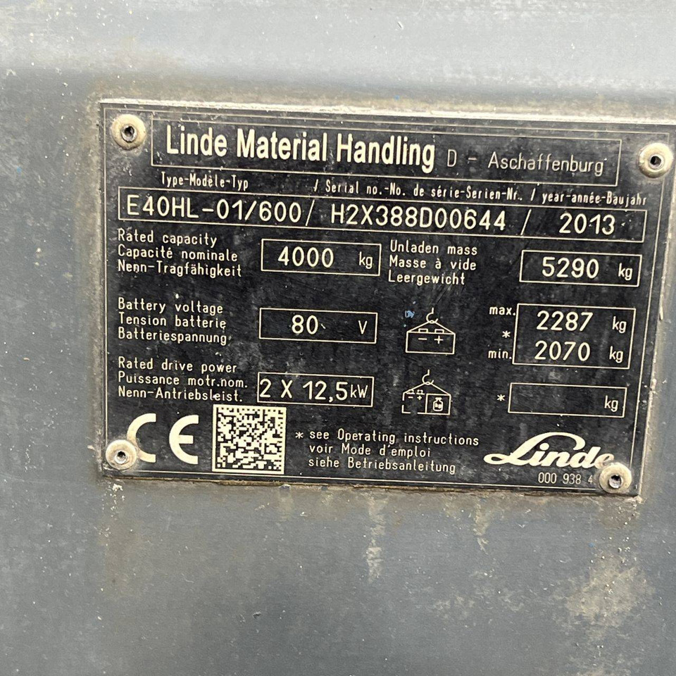 Carretilla elevadora eléctrica Linde E40-600HL (388): foto 20 Carretilla elevadora eléctrica Linde E40-600HL (388): foto 20