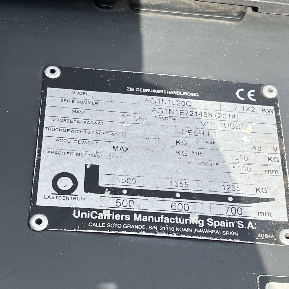 Carretilla elevadora eléctrica Unicarriers TX3-20L (AG1N1L20Q): foto 14 Carretilla elevadora eléctrica Unicarriers TX3-20L (AG1N1L20Q): foto 14