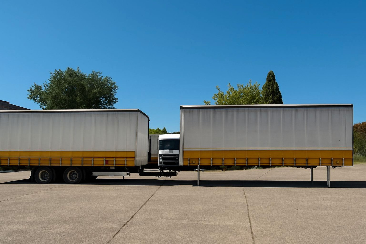 Krone 2 x WB 7,82 Jumbo, Hubdach, Edscha + Anh. Tandem - Remolque portacontenedore/ Intercambiable: foto 1 Krone 2 x WB 7,82 Jumbo, Hubdach, Edscha + Anh. Tandem - Remolque portacontenedore/ Intercambiable: foto 1