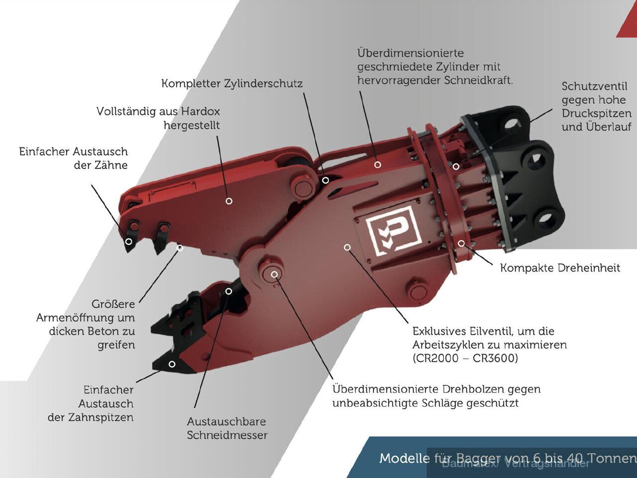 PROMOVE CR 2000, 2.050kg, f. 18- 26to. Bagger - Cizalla de demolición para Implemento: foto 5 PROMOVE CR 2000, 2.050kg, f. 18- 26to. Bagger - Cizalla de demolición para Implemento: foto 5