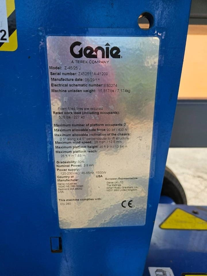 Genie Z 45/25 J DC - Plataforma articulada: foto 5 Genie Z 45/25 J DC - Plataforma articulada: foto 5