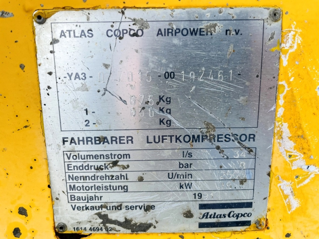 Atlas Copco XAS35DD (3961) - Compresor de aire: foto 3 Atlas Copco XAS35DD (3961) - Compresor de aire: foto 3