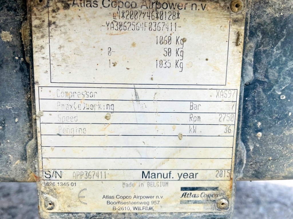 Atlas Copco XAS97 (4078) - Compresor de aire: foto 3 Atlas Copco XAS97 (4078) - Compresor de aire: foto 3