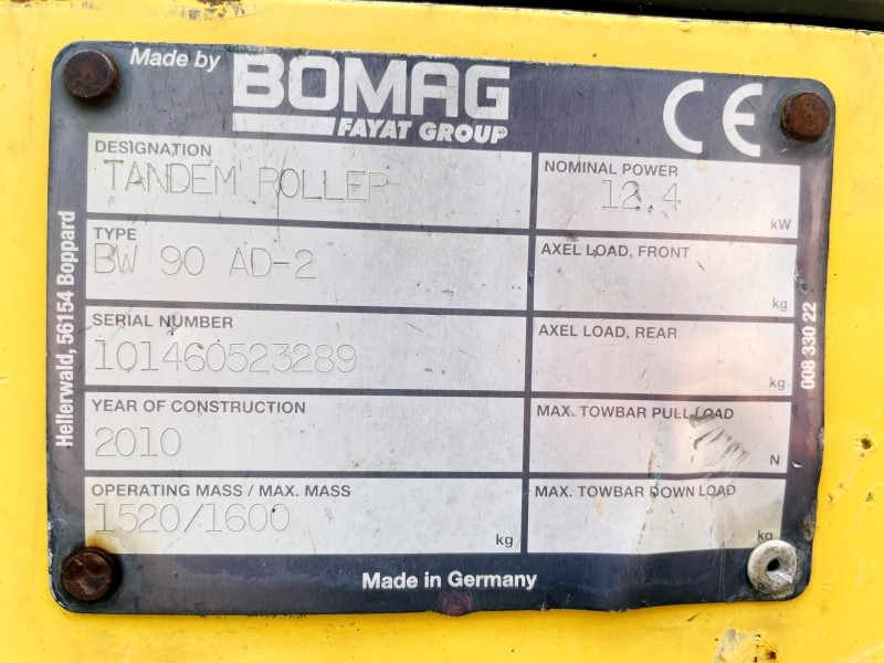Bomag BW90 AD-2 (3801) - Apisonadora de asfalto: foto 3 Bomag BW90 AD-2 (3801) - Apisonadora de asfalto: foto 3