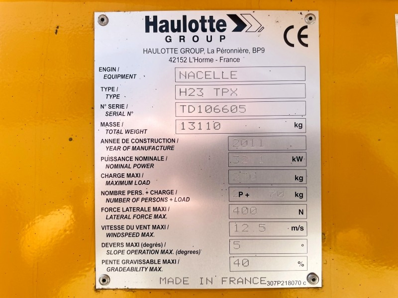 Plataforma telescopica Halotte Motorgondel H23TPX (3834): foto 7 Plataforma telescopica Halotte Motorgondel H23TPX (3834): foto 7