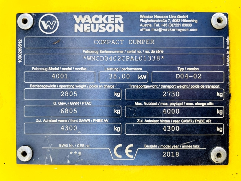 Neuson 4001 (3941) - Minidumper: foto 3 Neuson 4001 (3941) - Minidumper: foto 3