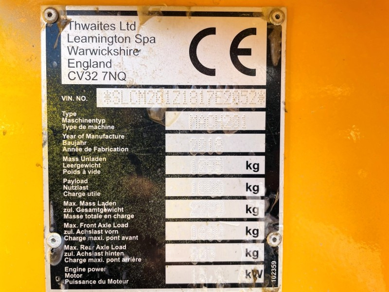 Thwaites Mach 201 (3523) - Minidumper: foto 4 Thwaites Mach 201 (3523) - Minidumper: foto 4