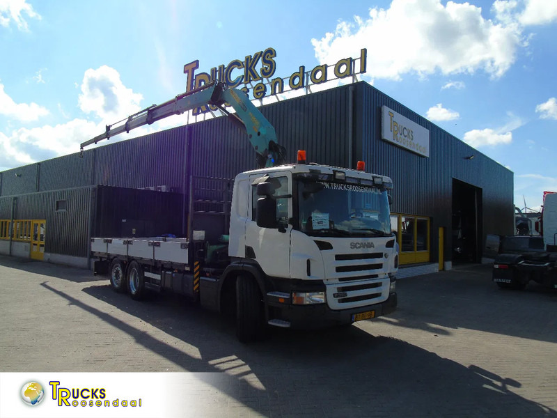 Scania P 380 + PALFINGER 18.500 5x EXTENTION + 6X2 + STEERING AXLE + REMOTE - Camión grúa: foto 1 Scania P 380 + PALFINGER 18.500 5x EXTENTION + 6X2 + STEERING AXLE + REMOTE - Camión grúa: foto 1