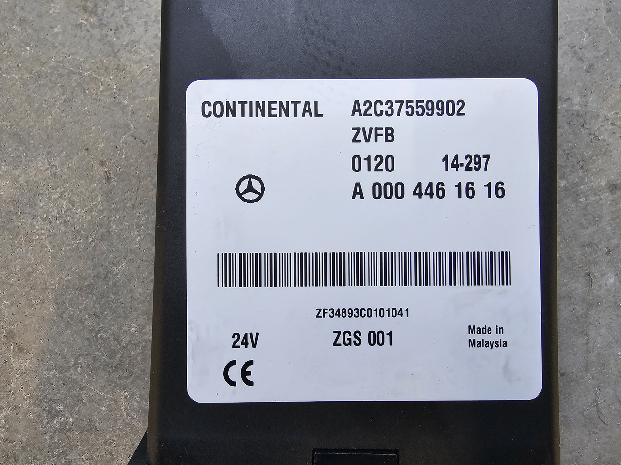MERCEDES-BENZ ATEGO MP4 EURO 6 / CENTRAL LOCK ECU ZVFB / A0004461616 - Unidad de control: foto 3 MERCEDES-BENZ ATEGO MP4 EURO 6 / CENTRAL LOCK ECU ZVFB / A0004461616 - Unidad de control: foto 3