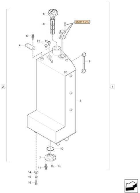 Case 3LML03100 - 31ML01018CG (HYDRAULIC TANK) - Depósito de combustible para Maquinaria de construcción: foto 1 Case 3LML03100 - 31ML01018CG (HYDRAULIC TANK) - Depósito de combustible para Maquinaria de construcción: foto 1