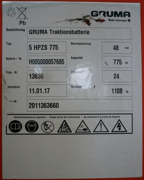 GRUMA 48 Volt 5 PzS 775 Ah - Acumulador: foto 5 GRUMA 48 Volt 5 PzS 775 Ah - Acumulador: foto 5