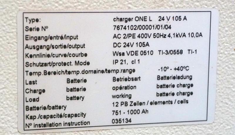 INDUSTRIE AUTOMATION Charger one L 24 V/105 A - Acumulador: foto 3 INDUSTRIE AUTOMATION Charger one L 24 V/105 A - Acumulador: foto 3