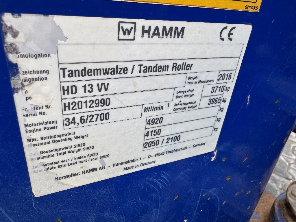 Hamm HD 13 VV - Apisonadora de asfalto: foto 5 Hamm HD 13 VV - Apisonadora de asfalto: foto 5