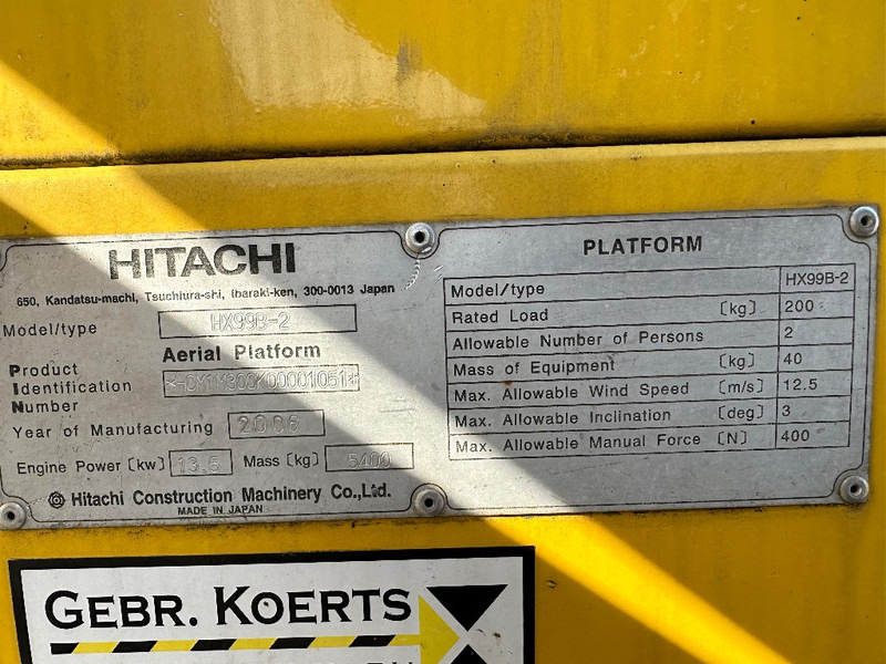 Hitachi HX 99 B-2 railroad - Plataforma telescopica: foto 5 Hitachi HX 99 B-2 railroad - Plataforma telescopica: foto 5