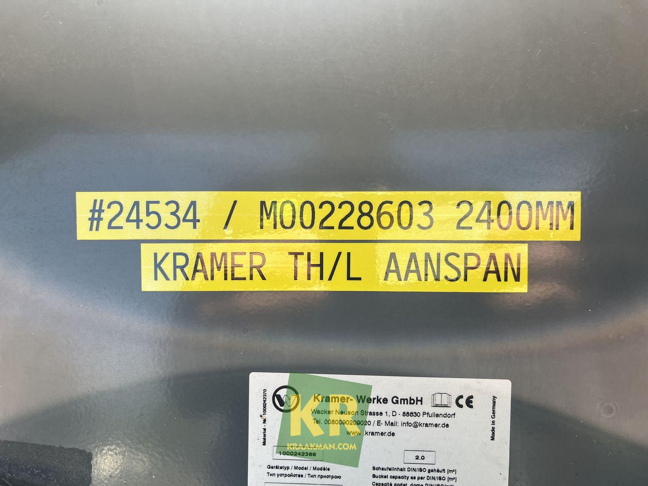 2400 HVF GRONDBAK Kramer - Cazo cargador para Maquinaria de construcción: foto 5 2400 HVF GRONDBAK Kramer - Cazo cargador para Maquinaria de construcción: foto 5