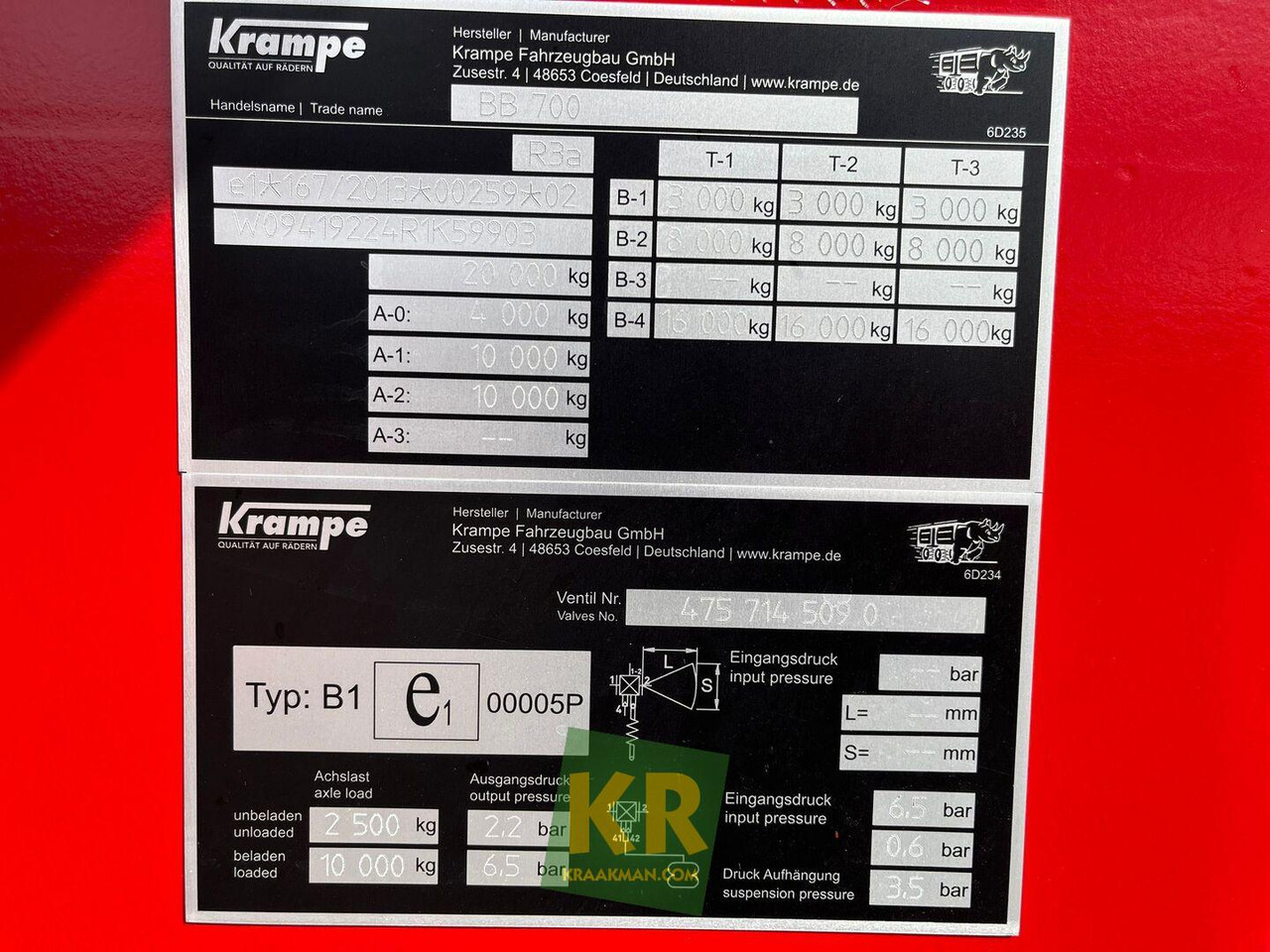 Remolque volquete agrícola nuevo Krampe BIG BODY 700: foto 16