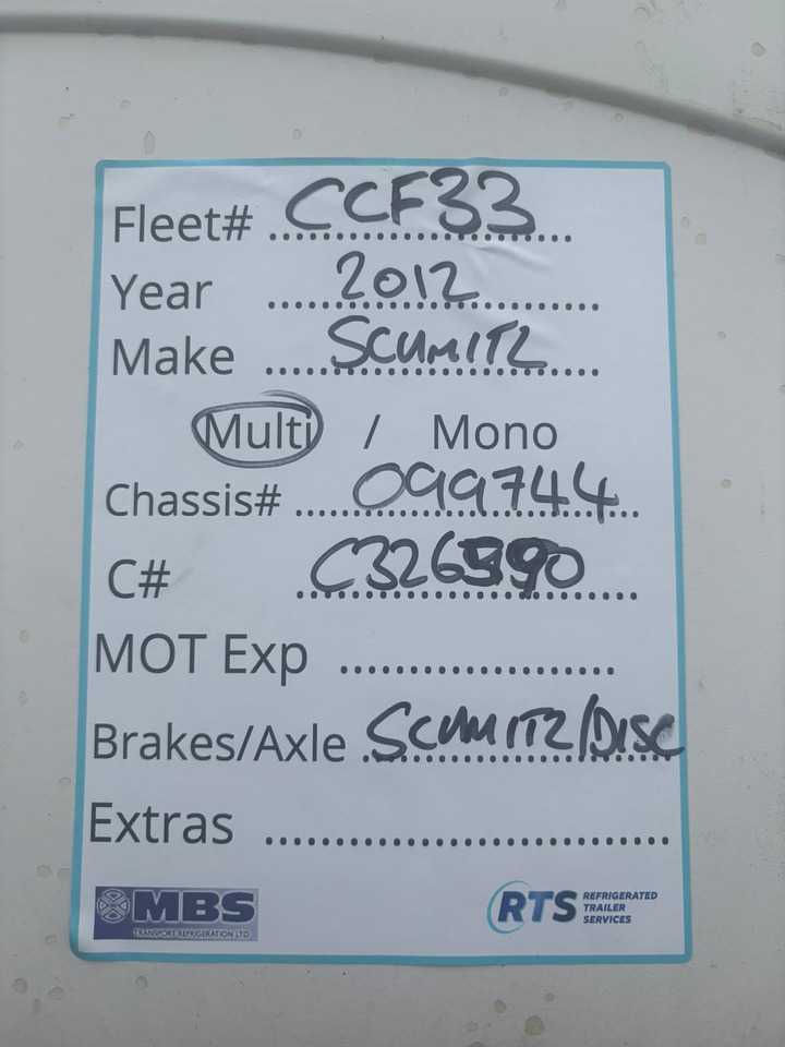 2012 Schmitz 13.6m Fridge Trailer – CCF33 - Semirremolque frigorífico: foto 2 2012 Schmitz 13.6m Fridge Trailer – CCF33 - Semirremolque frigorífico: foto 2