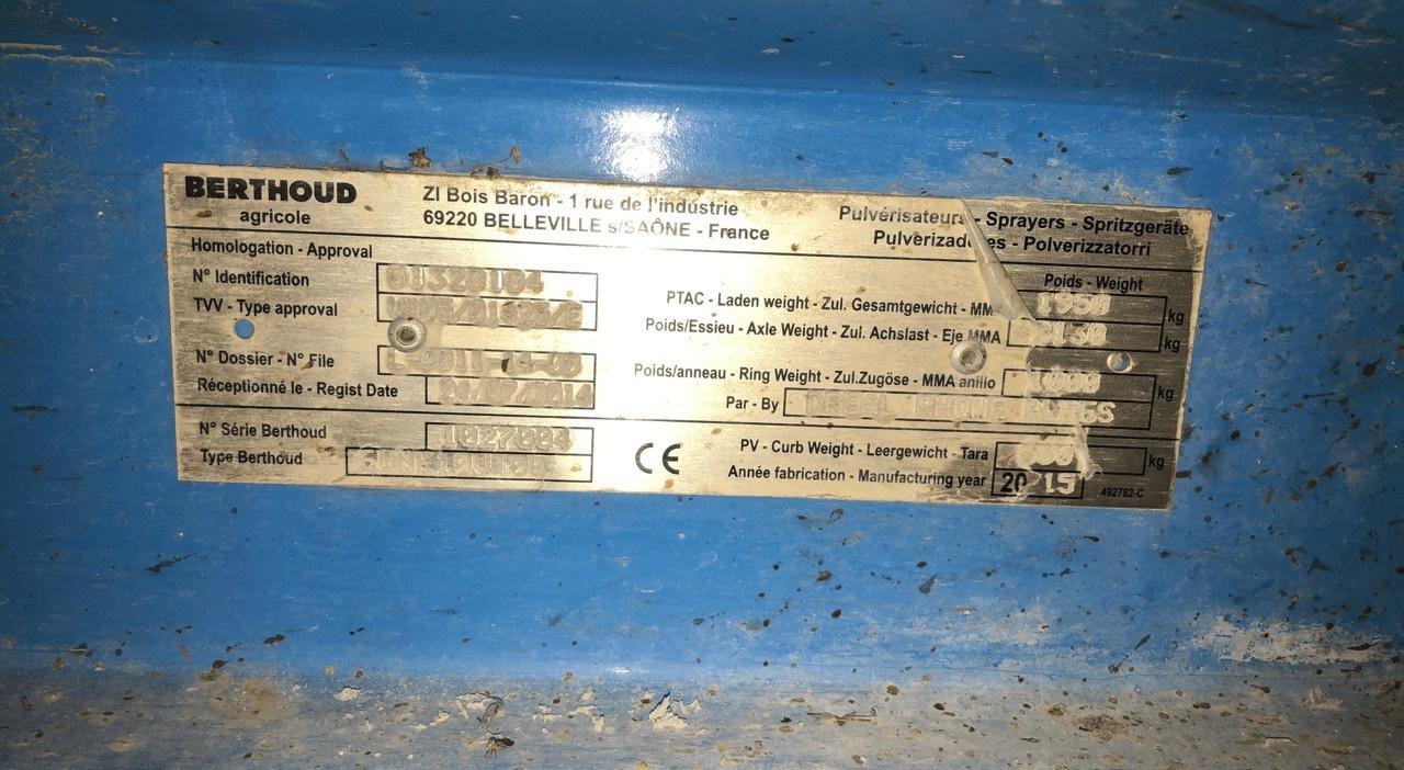 Pulverizador arrastrado Berthoud win air: foto 10 Pulverizador arrastrado Berthoud win air: foto 10