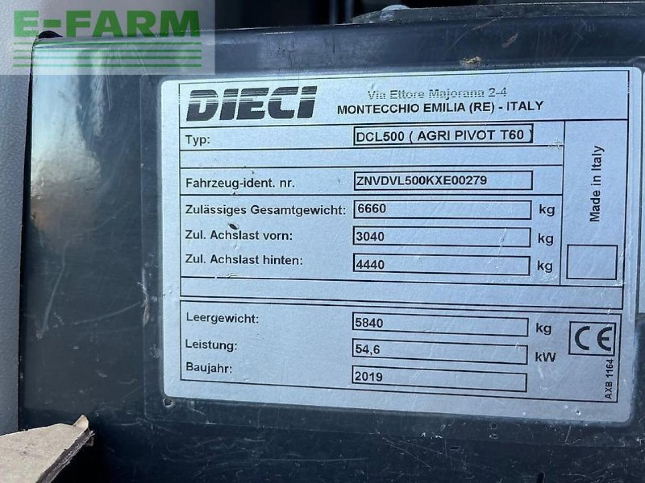 Cargadora de ruedas Dieci agri pivot t60 teleskopradlader: foto 28