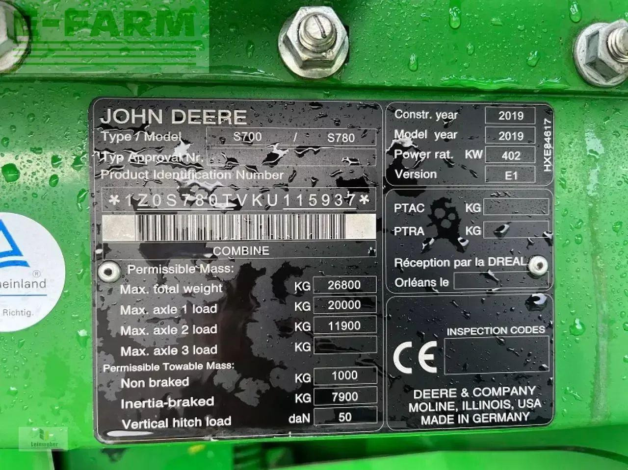 Cosechadora de granos John Deere s 780i: foto 11 Cosechadora de granos John Deere s 780i: foto 11