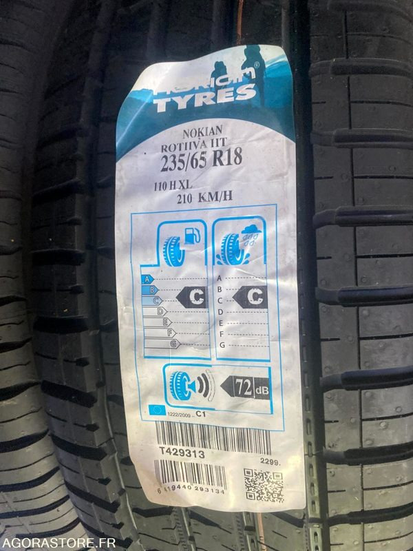 LOT DE 20 PNEUS NOKIAN ROTIIVA HT 235/65R18 110H XL DOT 2019 (T429313) - Neumático: foto 1 LOT DE 20 PNEUS NOKIAN ROTIIVA HT 235/65R18 110H XL DOT 2019 (T429313) - Neumático: foto 1